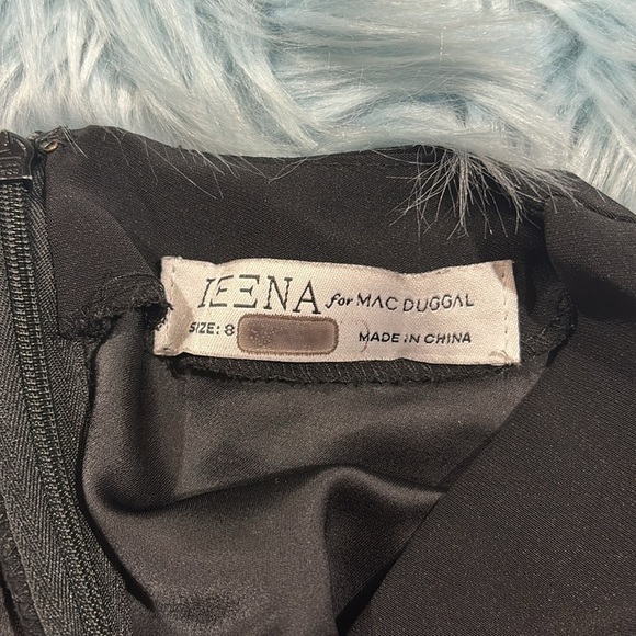 Mac Duggal Embellished Cutout Gown rhinestone puff sleeve bow black maxi - Picture 3 of 10